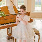 Kid Girls Summer Flower Elegant Wedding Tutu Gown Sequin Birthday Princess Dresses