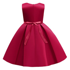 Kid Girl Princess Christmas Satin Dress