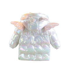 1-7T Kid Baby Girls Padded Thick Long Winter Wing Down Jacket Coats