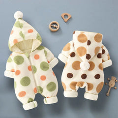 Baby Boy Girl Clamped Cotton Onesie Plus Velvet Thickened Rompers