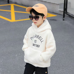 Kid Boy Plush Thickened Lamb Warm Sweater