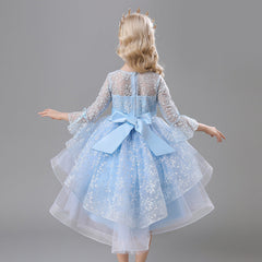 Kid Girl Princess European American Flower Fluffy Wedding Dresses