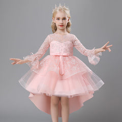 Kid Girl Princess European American Flower Fluffy Wedding Dresses