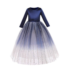 Kid Girl Long Sleeve Autumn Birthday Princess Piano Performance Dresses