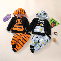 6M-4T Toddler Baby Pumpkin Print Halloween 2 Pcs Sets