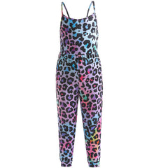 Kid Baby Girl One-piece Suspenders Leopard Print Loose Long Pants