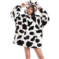 Kid Boy Girl TV Hooded Blanket Warm Wearable Pajamas