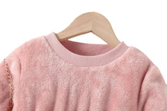 Kid Baby Girls Thickened Down Solid Bow Decorative Dress