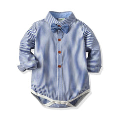 Baby Boy Triangle Crawling Suit Long Sleeve Suspenders 4 Pcs Set