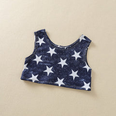 Baby Girl 4th of July American Independence Day Tank Striped Shorts Set