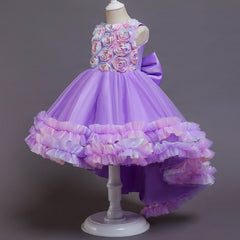 Kid Girl Princess Drag Party Birthday Cake Mesh Dresses