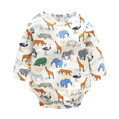 Baby Boy Suit Spring Autumn Printed Long Sleeve Suspenders 2 Pcs Sets