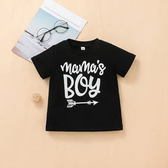 Baby Boy Short Sleeve Letter Plaid Korean 2 Pcs Sets