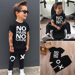 Kid Baby Boy Outfits No Pain No Gain 2pcs Set