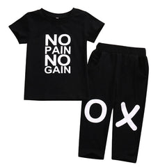 Kid Baby Boy Outfits No Pain No Gain 2pcs Set