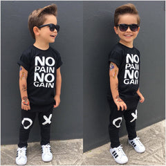 Kid Baby Boy Outfits No Pain No Gain 2pcs Set