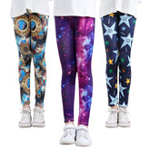 Girls Print Pants Print Flower Skinny Leggings 4-11 Years