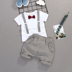 Baby Boys Bow Sets Gentleman Short 2 Pcs Sets