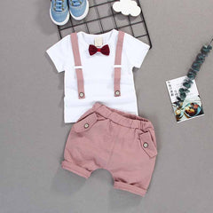 Baby Boys Bow Sets Gentleman Short 2 Pcs Sets