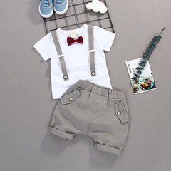 Baby Boys Bow Sets Gentleman Short 2 Pcs Sets