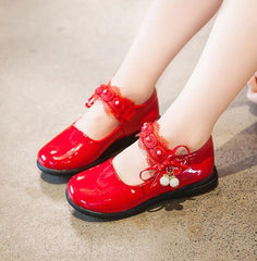 Girl Wedding Party Princess Leather Dance Shoes