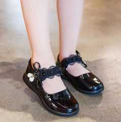 Girl Wedding Party Princess Leather Dance Shoes