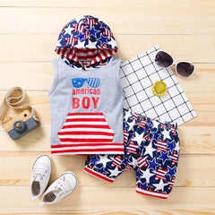 Kid Baby Boy 4th Of July American Independence Day Print 2 Pcs Set