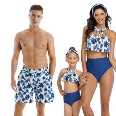 Family Matching Parent-child Swimwear Beach Men Women Children Swimsuit