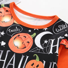 Girls Dress Long Sleeve Cartoon Halloween Print Costume 1-4 Years