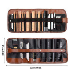 29Pcs Sketch Pencil Set Portable Outdoor Travel Sketching Kit