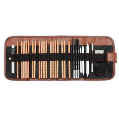 29Pcs Sketch Pencil Set Portable Outdoor Travel Sketching Kit