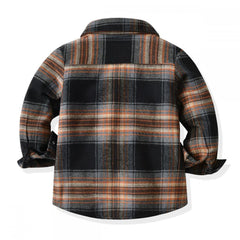 Kid Boys Long Sleeve Plaid Gentle Sets 2 Pcs