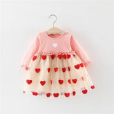 Baby Girl Valentine Love Heart Flower Dress