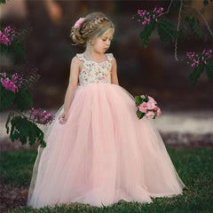 Girls Wedding Party Flower Lace Birthday Dresses