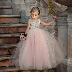 Girls Wedding Party Flower Lace Birthday Dresses
