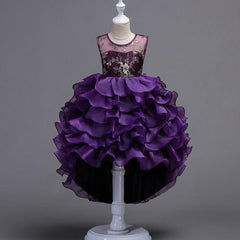 Girls Little Mermaid Fluffy Floral Birthday Party Graduation Prom Dresses