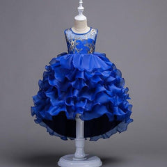 Girls Little Mermaid Fluffy Floral Birthday Party Graduation Prom Dresses