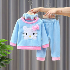 Kid Baby Boy Autumn Winter Flannel Home Fur Pajamas