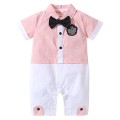Baby Boy Gentleman Newborn  Lapel Climbing Suit Rompers