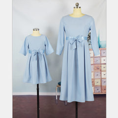 Family Matching Parent-child Spring Slim Pure Color Velvet Dresses