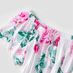 Family Matching Parent-child Mother-daughter One Shoulder Printed Dresses