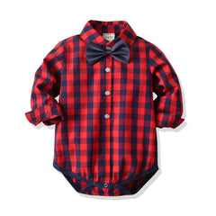 Baby Boy Set Host Banquet Christmas Plaid 2 Pcs Suits