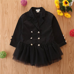 Kid Baby Girls Long-sleeved Top Stylish Trench Autumn Casual Coat