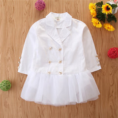 Kid Baby Girls Long-sleeved Top Stylish Trench Autumn Casual Coat