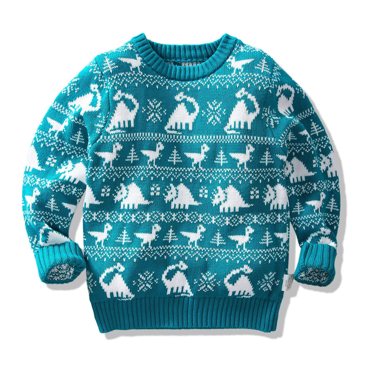 Kid Boby Fancy Dinosaur Double-layer Jacquard Fashion Sweater