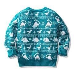 Kid Boby Fancy Dinosaur Double-layer Jacquard Fashion Sweater
