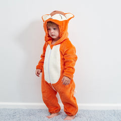 Baby Clothes Fall Style Animal Jumpsuit Flannel Crawl Pajamas For 0-5 years