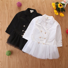 Kid Baby Girls Long-sleeved Top Stylish Trench Autumn Casual Coat