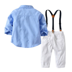 Autumn Gentleman Overalls Baby Boy Set Formal 2 Pcs Suits