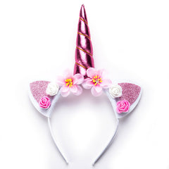 Kid Girl Hair Accessories Dream Unicorn Flower Headband Headwears